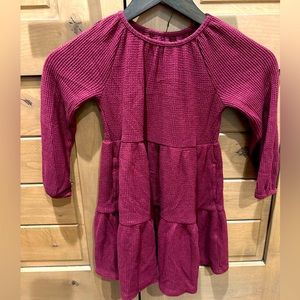 Girls Waffle Long Sleeve Dress